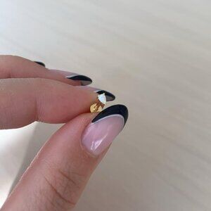 The Magdalena Gold plated sterling silver Tear Drop Cartilage Earring opal flat